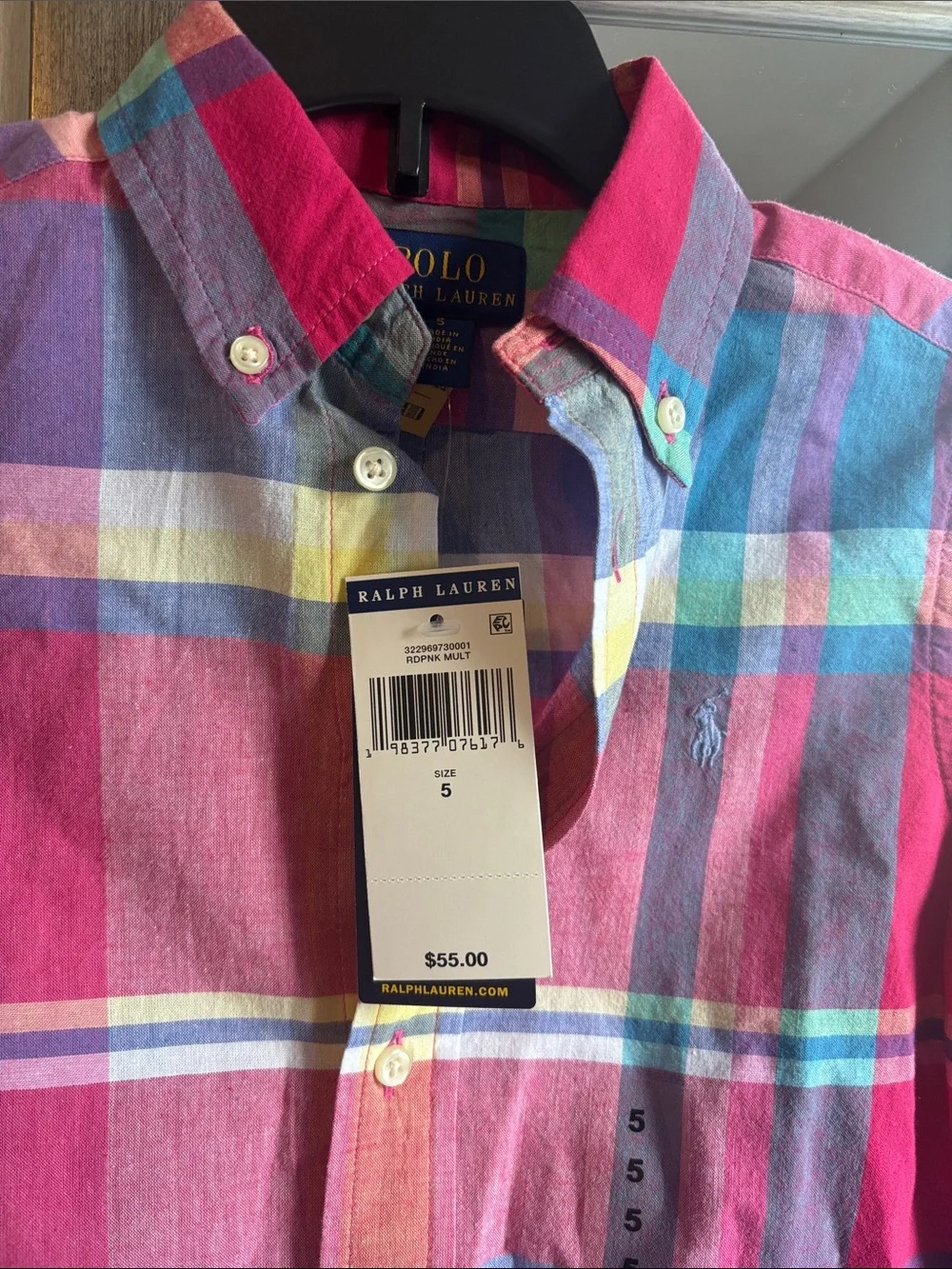 Ralph Lauren Pink Multi-Color Plaid Button-Down Shirt